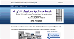 Desktop Screenshot of kirbysappliancerepair.com